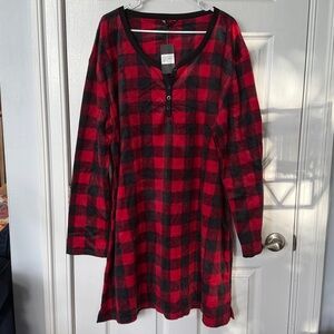 Red and Black Plaid Long Sleeve Top